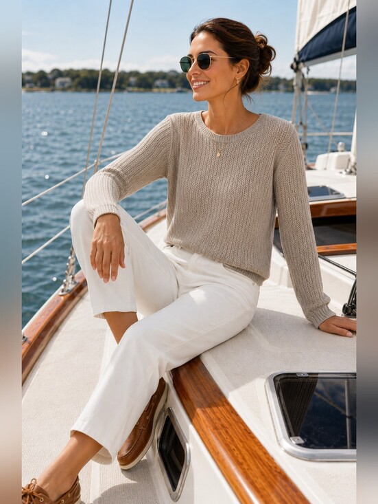 Zara Sweaters - Zara Taupe Open Knit Lightweight Metallic Herringbone Sweater Neutral Women's S